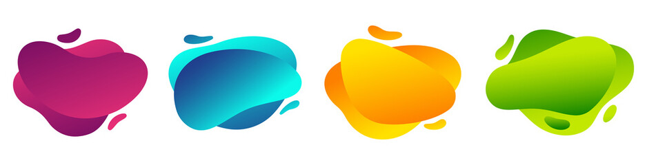 Abstract banner. Liquid shapes with gradient set. Vector