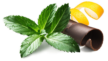 Mint with chocolate and citrus peel, paths