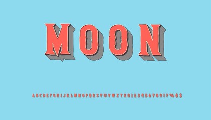 typeface Abstract modern alphabet and  fonts. happy Typography creative font design old style Vector of stylized moon