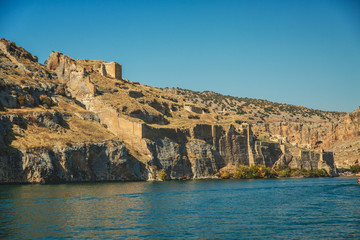 Oldest antcient Rumkale Castle view from Evfrat River
