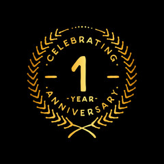 1 year design template. 1st vector and illustration.