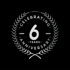 6 years design template. 6th vector and illustration.