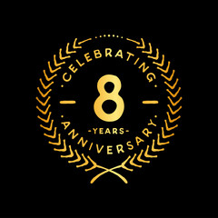 8 years design template. 8th vector and illustration.