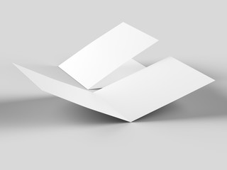 Brochure in square format folded to two - mockup. 3d illustration