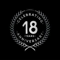 18 years design template. 18th vector and illustration.
