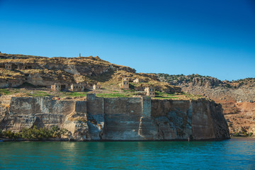 Oldest antcient Rumkale Castle view from Evfrat River