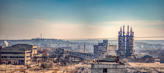 Panorama of the industrial area in the fall afternoon