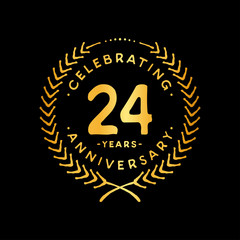 24 years design template. 24th vector and illustration.