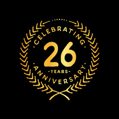 Fototapeta premium 26 years design template. 26th vector and illustration.