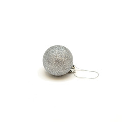 Christmas silver ball isolated on a white background.