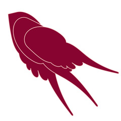 Basic RGBRed bird simple silhouette. Graphic element. Vector isolated.