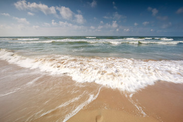 North sea waves on beach