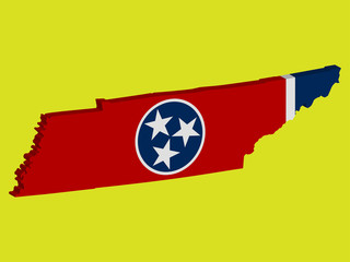 3D Tennessee Map Flag Vector illustration Eps 10