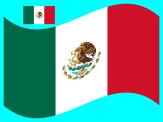 Wave Mexico Flag Vector illustration Eps 10