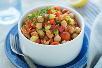 Salmon Salad with Chickpeas