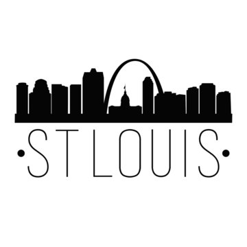 Saint Louis Missouri Skyline. Silhouette City Design. Vector Famous Monuments Landmark Travel.