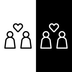 Gay couple icon illustration isolated vector sign symbol