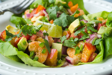 Spicy Shrimp Lettuce Cups