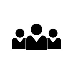 Team people vector silhouette icon. Squad of people black icon. Community business concept. Social unity or diversity symbol. Flat simple squad team logo. Club unity people. vector background