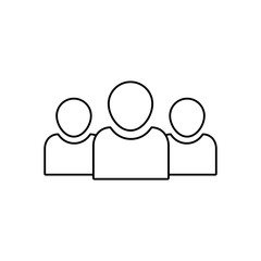 Team people vector line icon. Squad of people outline icon. Community business concept. Social unity or diversity symbol. Flat simple squad team logo. Club unity people. vector background