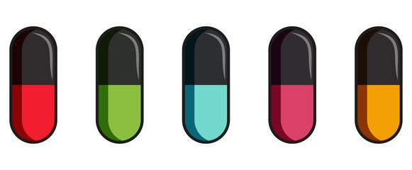 Medicine , drug capsules vector illustration