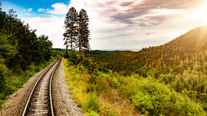 Track from a steam locomotive trough the amazing landscape from the 