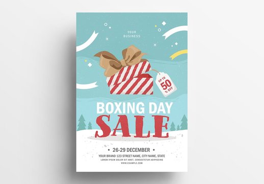 Holiday Sale Flyer Layout with Christmas Theme
