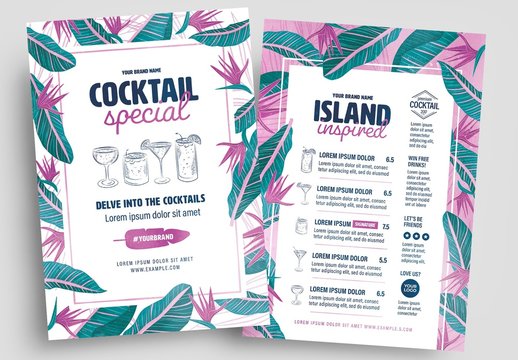 Tropical Cocktail Menu Layout