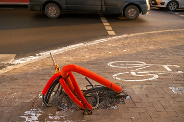 Prepared place for the installation of traffic lights.