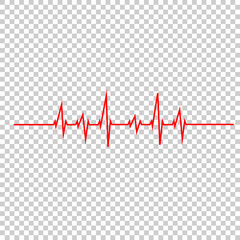 vector illustration heart beat rhythm on a white background