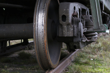 old train wheel close up
