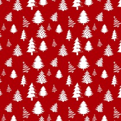 Christmas tree white design on red  background vector illustration