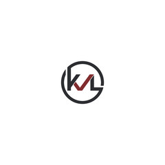 Combination of initial letter KVL and checklist logo design unique circle