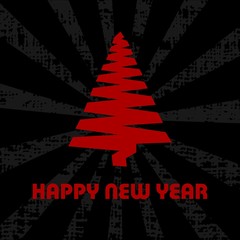 Christmas tree red design and happy new year vector illustration