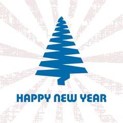 Christmas tree blue design and happy new year vector illustration