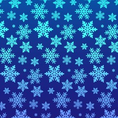 Snowflakes pattern on blue background vector illustration