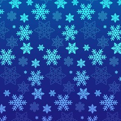 Snowflakes full color and lines pattern on blue background vector illustration