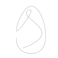 Easter egg line drawing vector illustration	