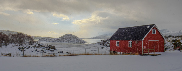 old barn in winter