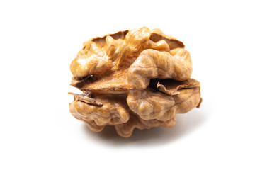 Walnuts isolated on white background.