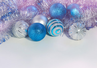 Blue and silver Christmas ball