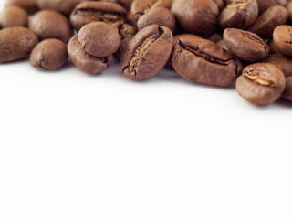 Roasted black coffee beans 