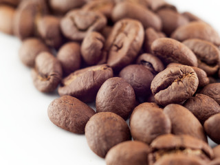 Roasted black coffee beans 