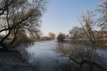 Obraz na płótnie Canvas river in fog