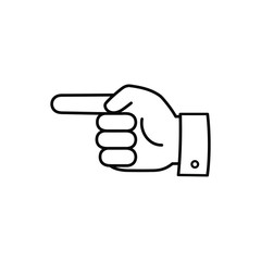 Vector index finger icon, vector image on white background.