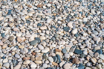 Beach stones background. Nature background.