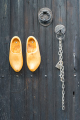 Wooden shoes on the doors of the Cypriot house.