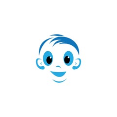 Baby smile face vector icon
