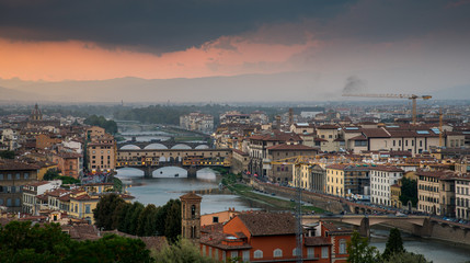 Fototapeta na wymiar Skyline of Florence city in Italy