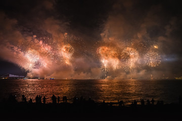 Fototapeta na wymiar firework and light show in the boshporus